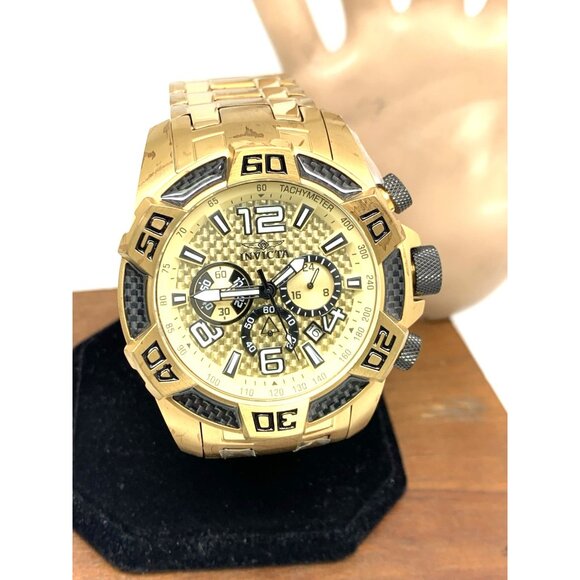 Invicta Men's Watch 25854 Pro Diver Quartz Gold Dial Chronograph Stainless Steel - Picture 13 of 14